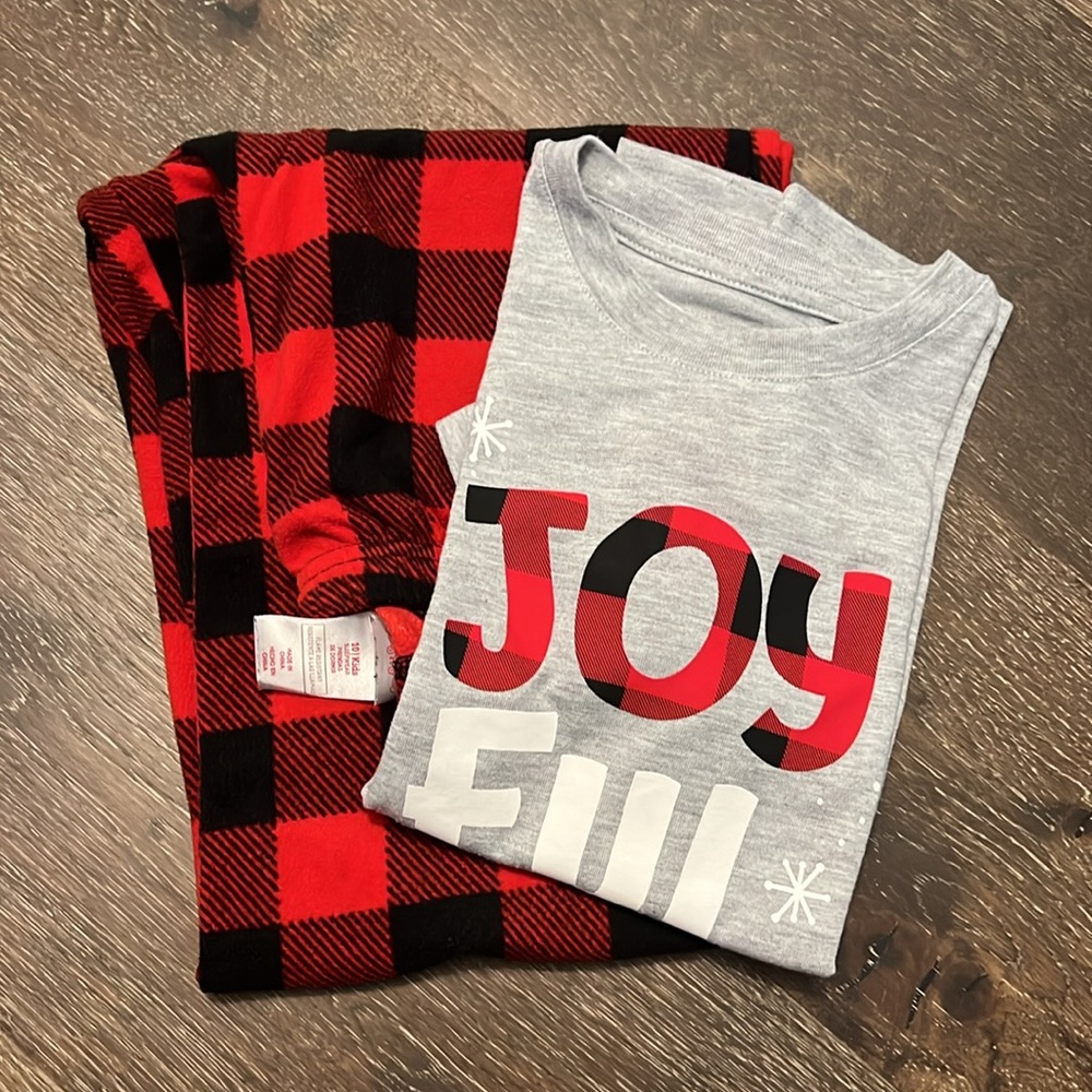 WONDERSHOP at Target Buffalo Check Flannel PJ Bottoms and top set. Size 10